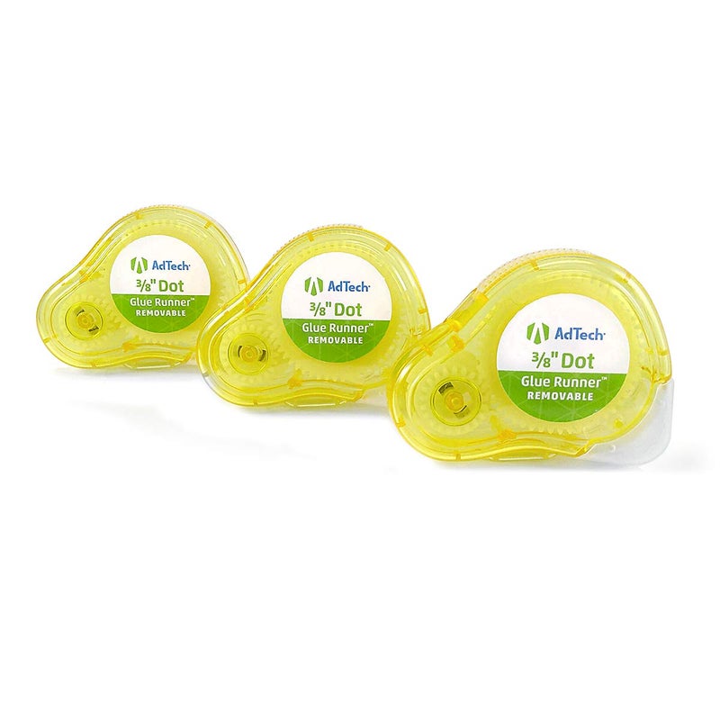 AdTech Removable Adhesive Dots Glue Runner, Clear .375" - 3 Pack - Image 2